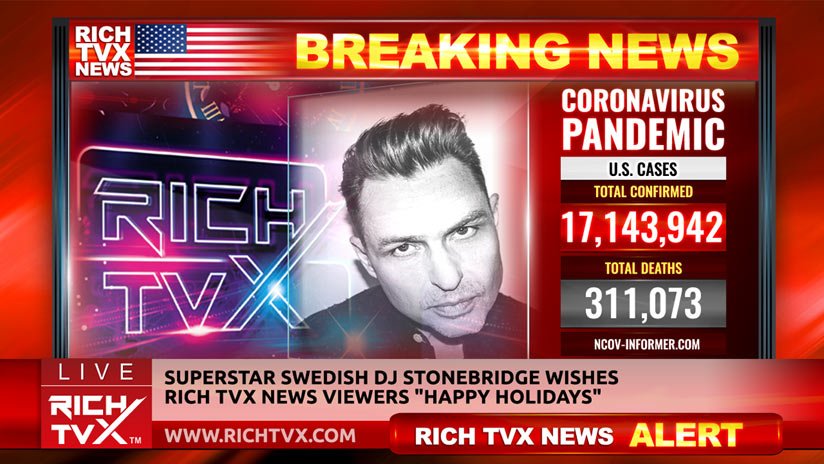 Superstar Swedish DJ StoneBridge Wishes Rich TVX News Viewers “Happy Holidays”