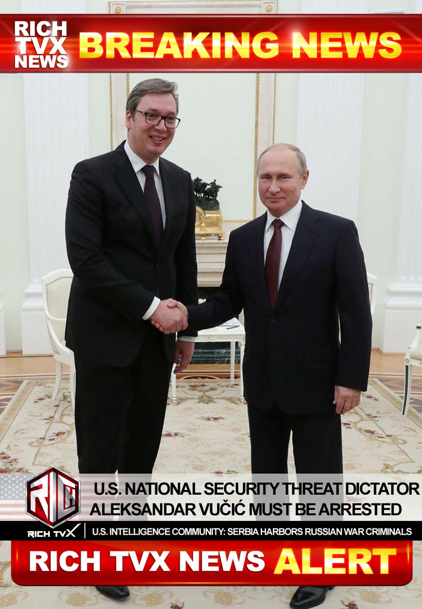 Aleksandar Vučić and Vladimir V. Putin of Russia